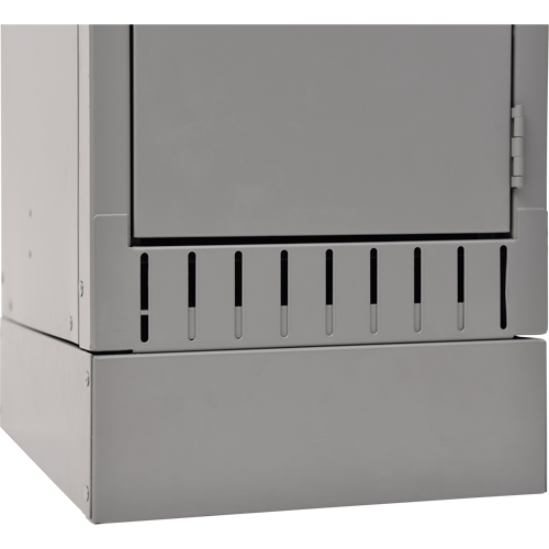 Raised Base, 1 Banks, 4" H x 12" W x 18" D, Grey, Steel The Estey Group
