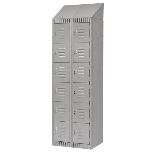 Casiers, 6 niveaux, Bloc de 2, 24" x 18" x 82", Acier, Gris, D&eacute;mont&eacute; The Estey Group
