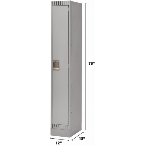 Lockers, 12" x 18" x 76", Steel, Grey, Knocked Down The Estey Group