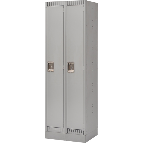 Lockers, Bank of 2, 24" x 18" x 76", Steel, Grey, Knocked Down The Estey Group