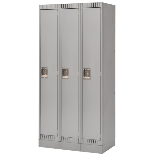 Casiers assembl&eacute;s, Bloc de 3, 36" x 18" x 72", Acier, Gris, Rivet (assembl&eacute;) The Estey Group