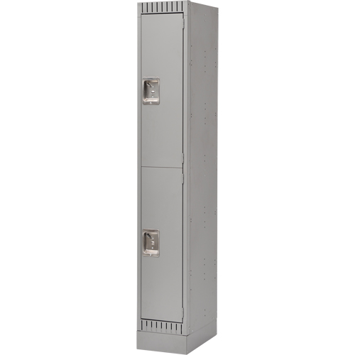 Lockers, 2 -tier, 12" x 18" x 76", Steel, Grey, Knocked Down The Estey Group