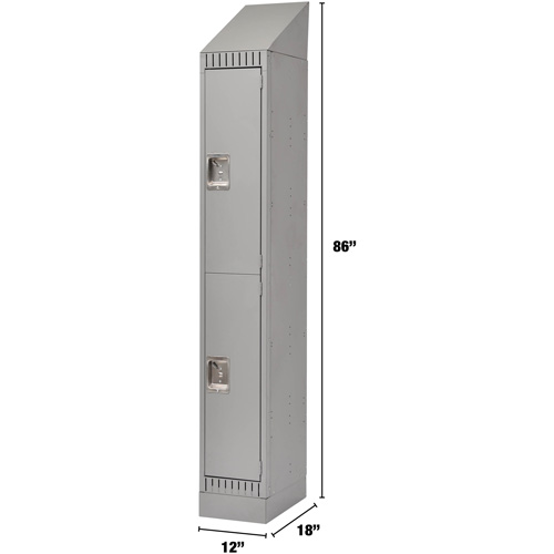Lockers, 2 -tier, 12" x 18" x 86", Steel, Grey, Knocked Down The Estey Group