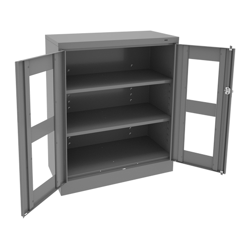 C-Thru Counter High Cabinet, Steel, 2 Shelves, 42" H x 36" W x 18" D The Estey Group