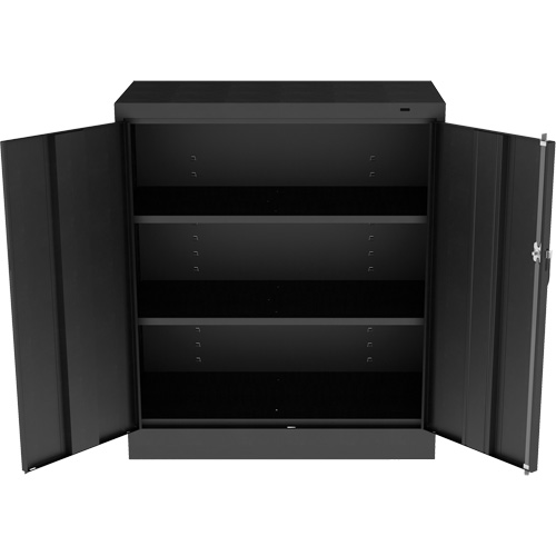 Standard Counter-High Cabinet, Steel, 2 Shelves, 42" H x 36" W x 18" D, Black The Estey Group