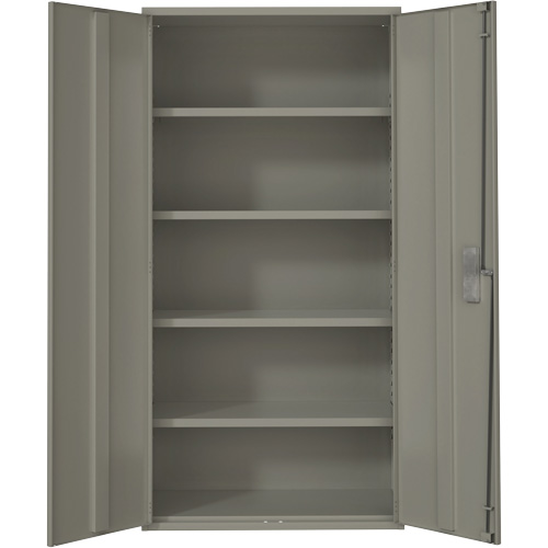 Hi-Boy Storage Cabinet, Steel, 4 Shelves, 72" H x 36" W x 18" D, Grey The Estey Group