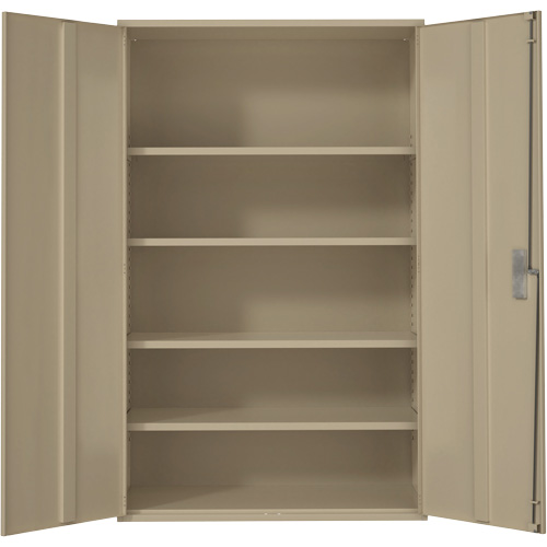 Extra Wide Hi-Boy Storage Cabinet, Steel, 4 Shelves, 72" H x 48" W x 24" D, Beige The Estey Group