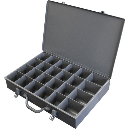 Steel Scoop Compartment Boxes, 17.875" W x 12" D x 3" H, 24 Compartments The Estey Group