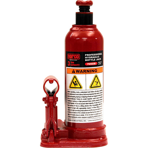 Bottle Jack, 3 Ton(s), Manual Hydraulic, 15-9/16" Raised Height The Estey Group