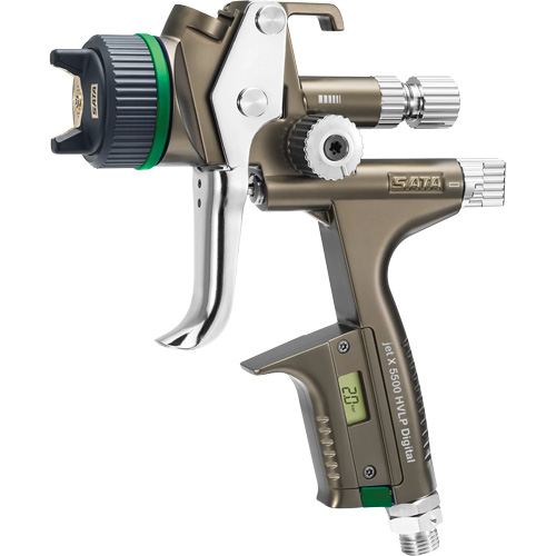 Pistolet de peinture de premi&egrave;re qualit&eacute; pour peinture automobile avec psi num&eacute;rique X5500 HVLP 1,2 I RPS D, Entr&eacute;e d'air 1/4" NPT, 15,19 pi³/min, Capacit&eacute; 0,6 L/0,9 L, 0,17 psi The Estey Group