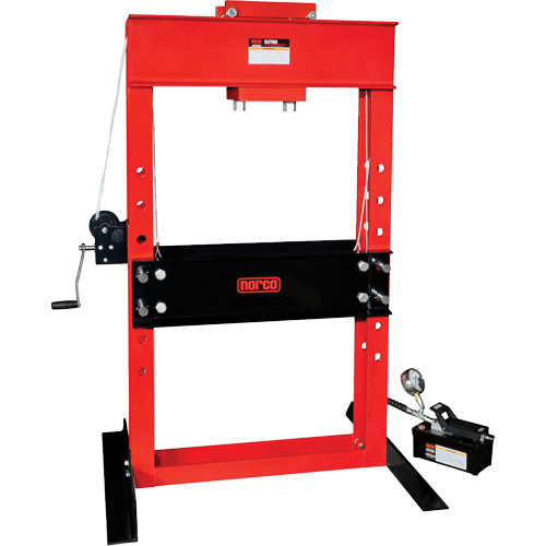 Air/Hydraulic Pump Operated Shop Press, 50 tons Capacity The Estey Group
