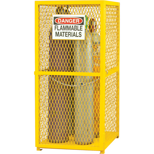 Gas Cylinder Storage Cabinet, 9 Cylinder Capacity, 30" W x 30" D x 71-3/4" H, Yellow The Estey Group