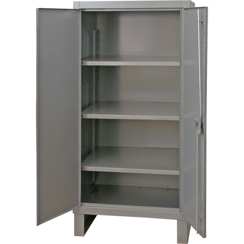 Extra Heavy-Duty Cabinet, Steel, 3 Shelves, 66" H x 36" W x 24" D, Grey The Estey Group