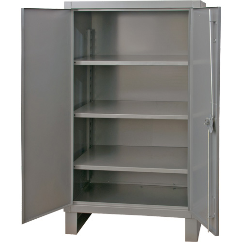 Extra Heavy-Duty Cabinet, Steel, 3 Shelves, 66" H x 48" W x 24" D, Grey The Estey Group