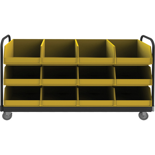 Mobile Tub Rack, Double-sided, 12 bins, 78" W x 18" D x 47" H The Estey Group