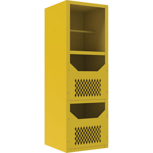 Spill Control Cabinet, 1 Shelves, 72" H x 24" W x 24" D, Steel, Yellow The Estey Group