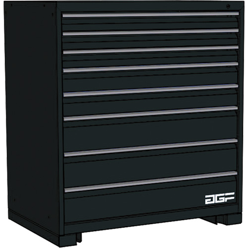 Armoire &agrave; tiroirs modulaire, 8 tiroirs, 30" la x 24" p x 40" h, Noir The Estey Group