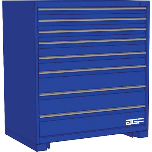 Modular Drawer Cabinet, 8 Drawers, 36" W x 28" D x 40" H, Blue The Estey Group