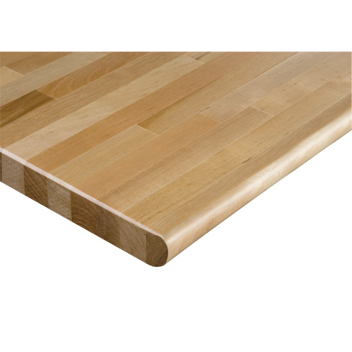Dessus d'&eacute;tabli en bois dur, 72" la x 36" p, Bordure Arrondi, &eacute;paisseur 1-1/4" The Estey Group