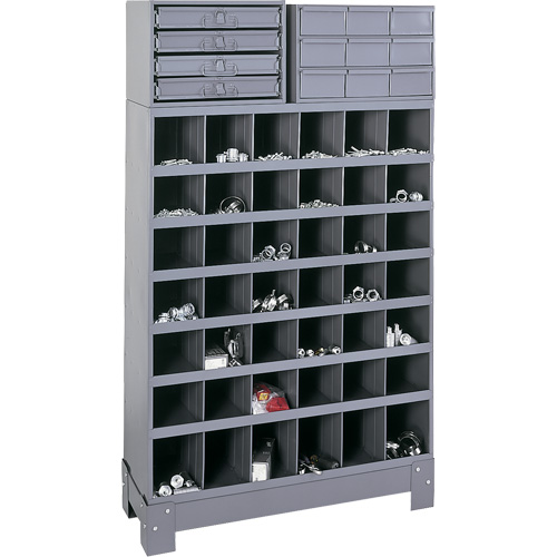 Modular Small Parts Storage Unit, Steel, 13 Drawers, 33-3/4" x 12-1/4" x 59", Grey The Estey Group