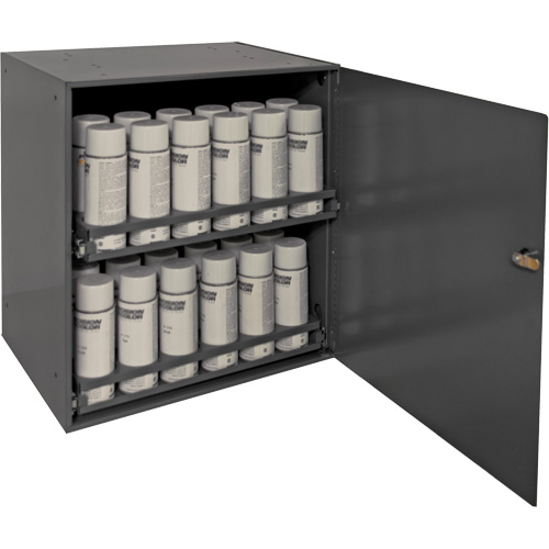 Armoire de rangement pour contenants a&eacute;rosol, Acier, 21-7/8" h x 15-15/16" la x 20-5/16" P, Gris The Estey Group