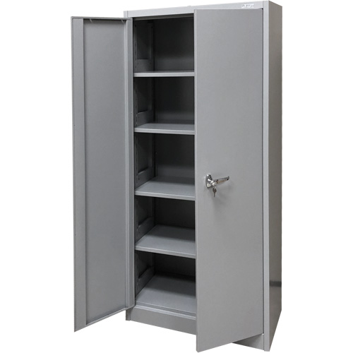 Storage Cabinet, Steel, 4 Shelves, 66" H x 30" W x 15" D, Grey The Estey Group