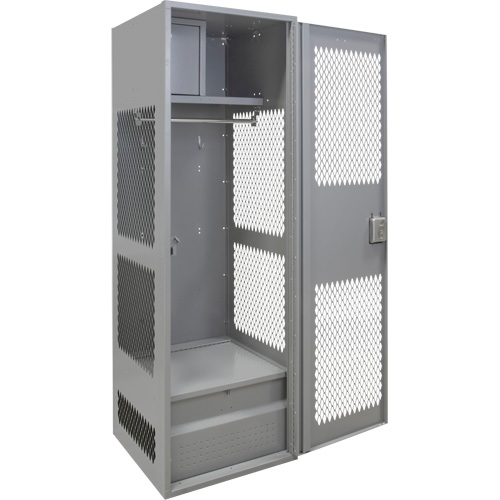 Gear Locker with Door, Steel, 24" W x 24" D x 72" H, Grey The Estey Group