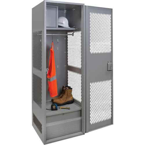 Gear Locker with Door, Steel, 24" W x 24" D x 72" H, Grey The Estey Group