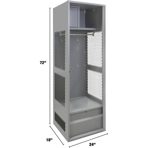 Casier pour &eacute;quipement, Acier, 24" la x 18" p x 72" h, Gris The Estey Group