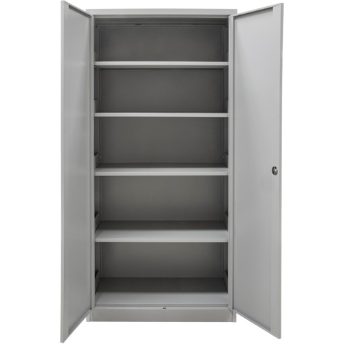 Hi-Boy Storage Cabinet, Steel, 4 Shelves, 72" H x 36" W x 18" D, Grey The Estey Group