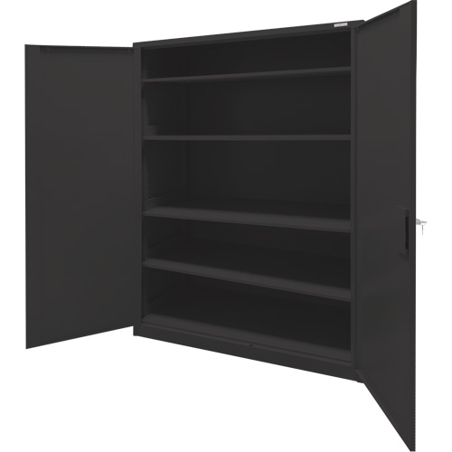 Storage Cabinet, Steel, 4 Shelves, 78" H x 48" W x 24" D, Black The Estey Group
