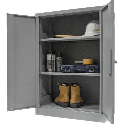 Armoire de rangement &agrave; hauteur de comptoir, Acier, 2 Tablettes, 42" h x 48" la x 24" P, Gris The Estey Group