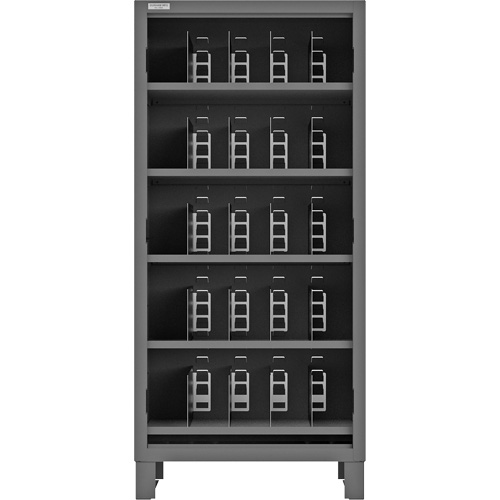 Armoire robuste &agrave; façade ouverte avec s&eacute;parateurs, Acier, 0 tiroirs, 36" x 24" x 78", Gris The Estey Group