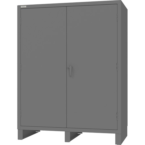 Armoire avec portes encastr&eacute;es, Acier, 4 Tablettes, 78" h x 60" la x 30" P, Gris The Estey Group