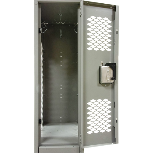 Vented Lockers, 2 -tier, 12" x 18" x 78", Steel, Grey, Knocked Down, Perforated The Estey Group
