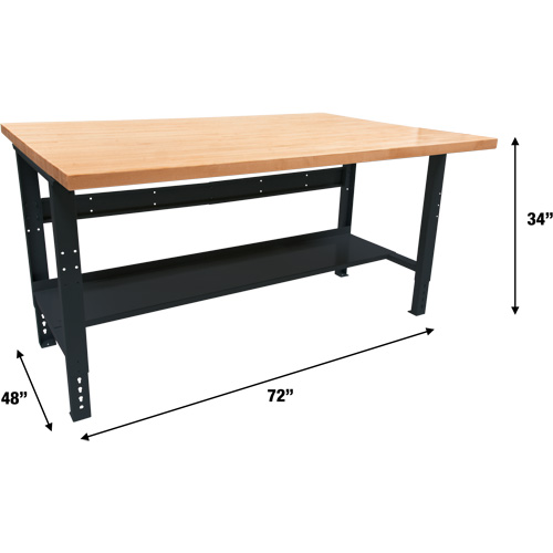 Industrial Modular Workbench, 1000 lbs. Cap., 72" W x 48" D The Estey Group