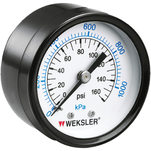 Dry Pressure Gauge, 1-1/2" , 0 - 160 psi, Back Mount, Analogue The Estey Group