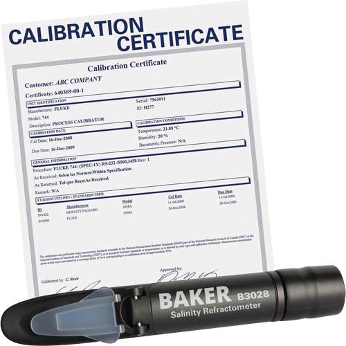 R&eacute;fractom&egrave;tre avec certificat ISO, Analogue (verre-regard)-Num&eacute;rique, Salinit&eacute; The Estey Group