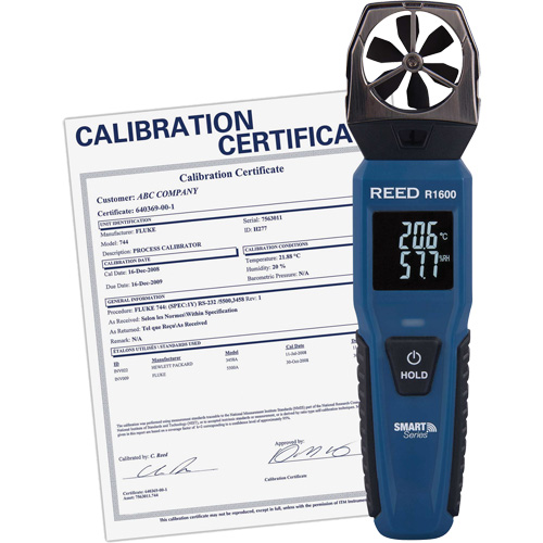 Bluetooth Smart Series Vane Anemometer with Calibration Certificate, Data Logging, 0.6 - 25 m/sec/118 - 4921 ft./min/2.1 - 90 Km/hr/1.3 - 55.9 Mph Air Velocity Range The Estey Group