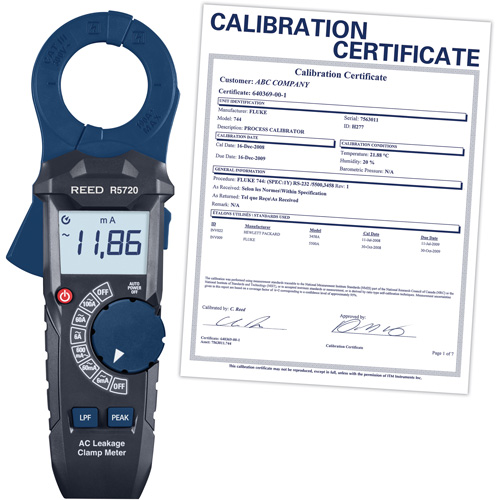 Pince amp&egrave;rem&eacute;trique pour fuite c.a avec certificat d'&eacute;talonnage The Estey Group