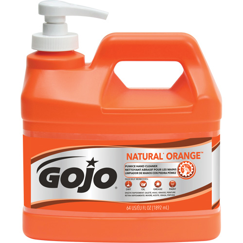 Nettoyant &agrave; mains Natural Orange, Pierre ponce, 1,89 L, Bouteille &agrave; pompe, Agrumes/Orange The Estey Group