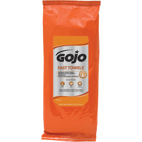 Serviettes nettoyantes Fast Wipes, 60 lingettes, 10" x 9" The Estey Group