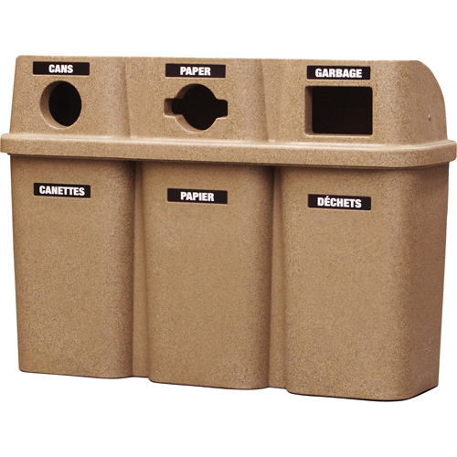 Contenants de recyclage Bullseye, Bord de rue, Plastique, 3 x 22 gal. US The Estey Group