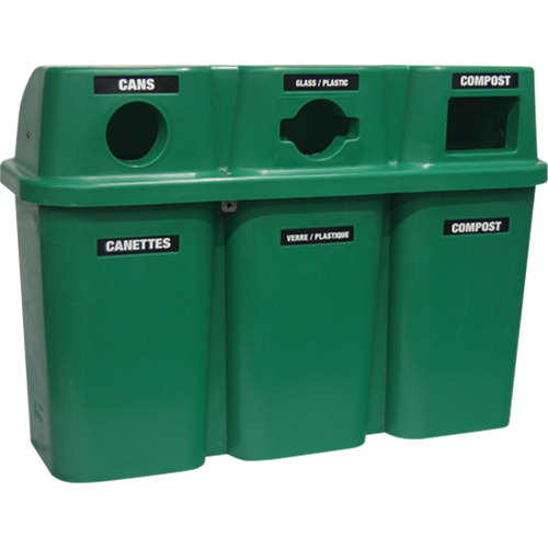 Recycling Containers Bullseye, Curbside, Plastic, 3 x 22 US Gal. The Estey Group