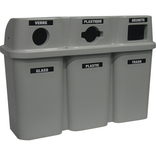 Recycling Containers Bullseye, Curbside, Plastic, 3 x 22 US Gal. The Estey Group