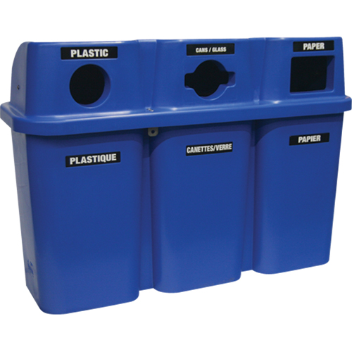 Recycling Containers Bullseye, Curbside, Plastic, 3 x 22 US Gal. The Estey Group