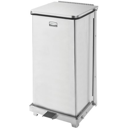 Defenders&reg; Square Step Can with Liner, Stainless Steel, 6.5 US gal. Capacity The Estey Group