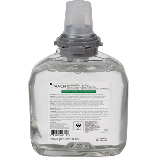 Savon pour les mains certifi&eacute; vert pour distributeur PROVON TFX, Mousse, 1200 ml, Parfum&eacute; The Estey Group