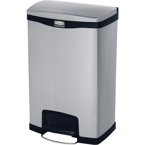 Slim Jim&reg; Waste Container, Stainless Steel, 13 US gal. Capacity The Estey Group