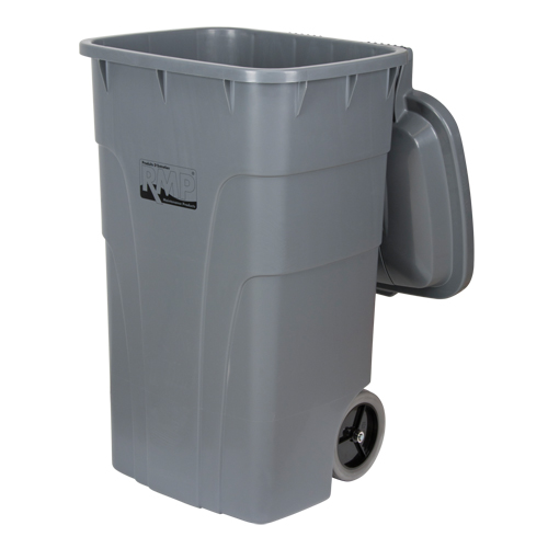 Roll Out Garbage Bin, Polyethylene, 65 US gal. The Estey Group